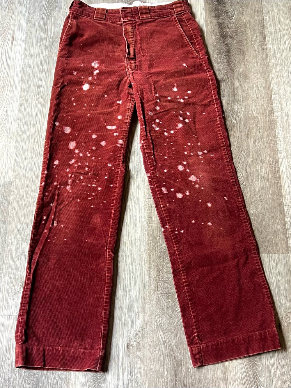 Men’s Dickies Bleach Spattered Corduroy Pants Size 28x30 - Reworked 1990’s Piece